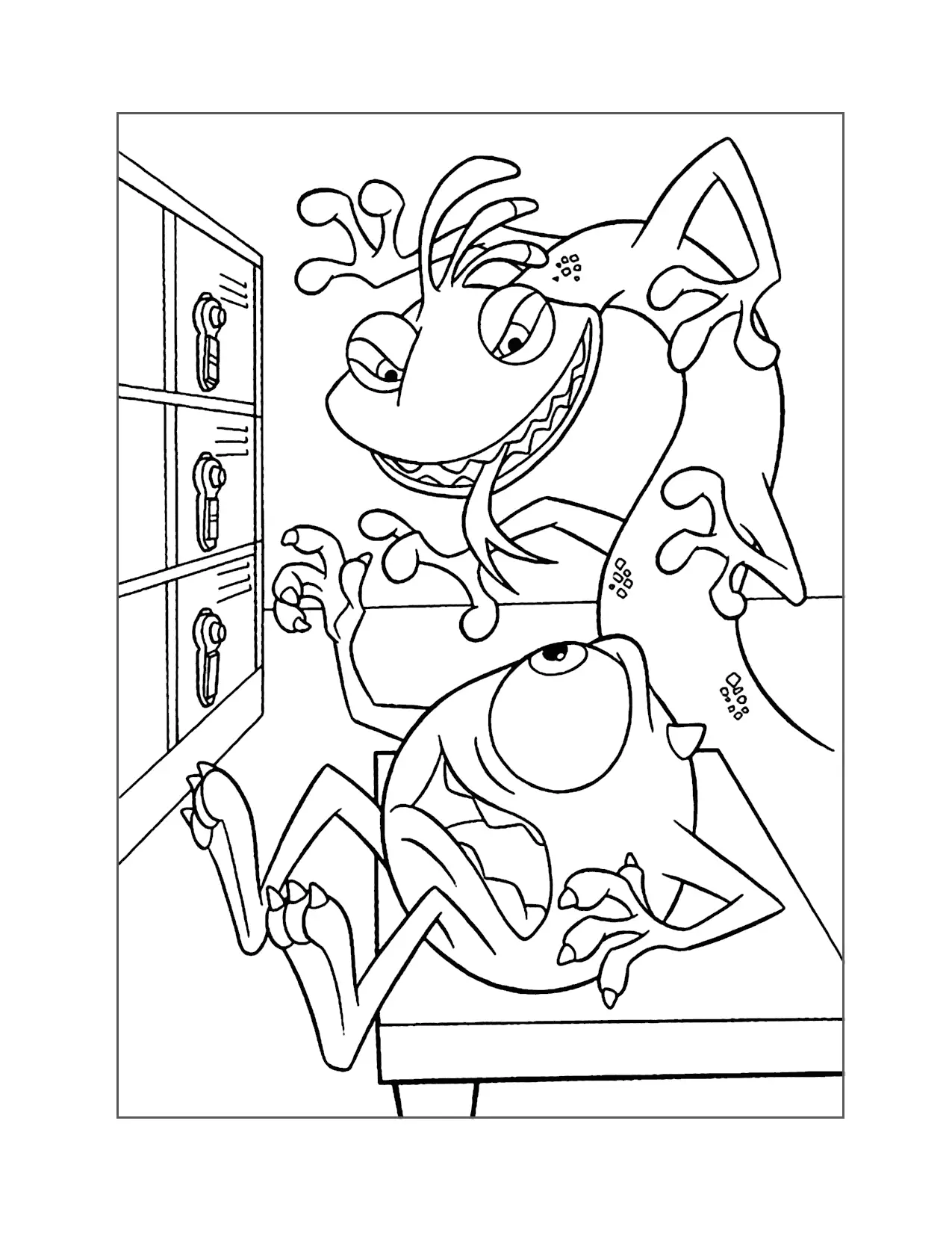 Randall Chases Mike Monsters Inc Coloring Page