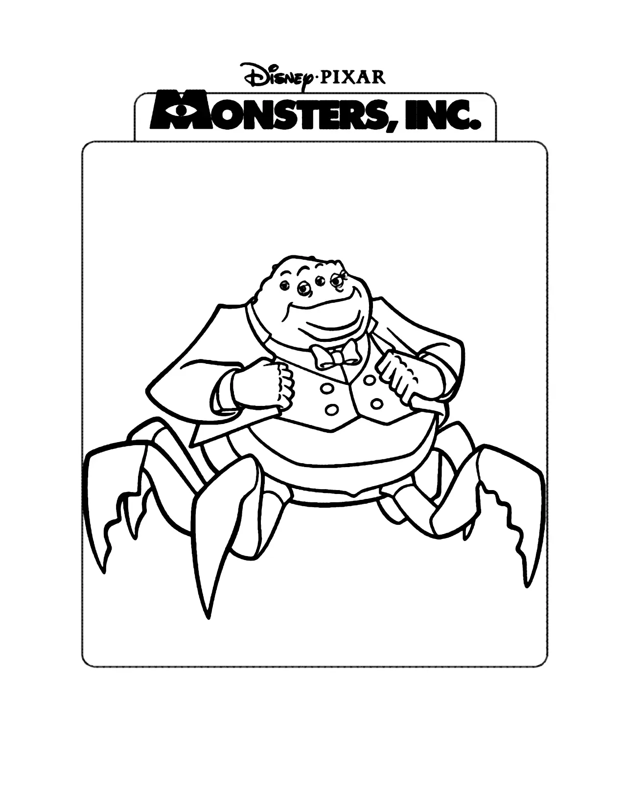 Henry J Waternoose Iii Monsters Inc Coloring Page