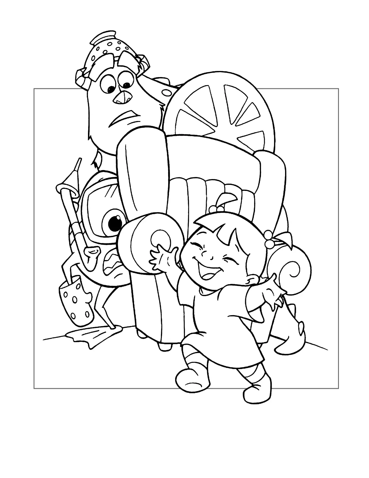 Boo Is Having A Great Time Monsters Inc Coloring Page