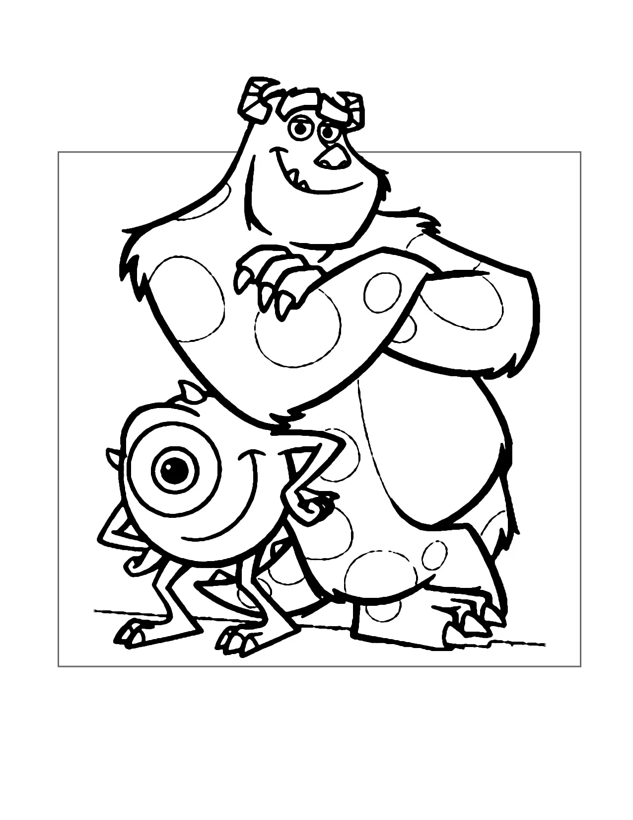 Mike And Sully Monsters Inc Coloring Page