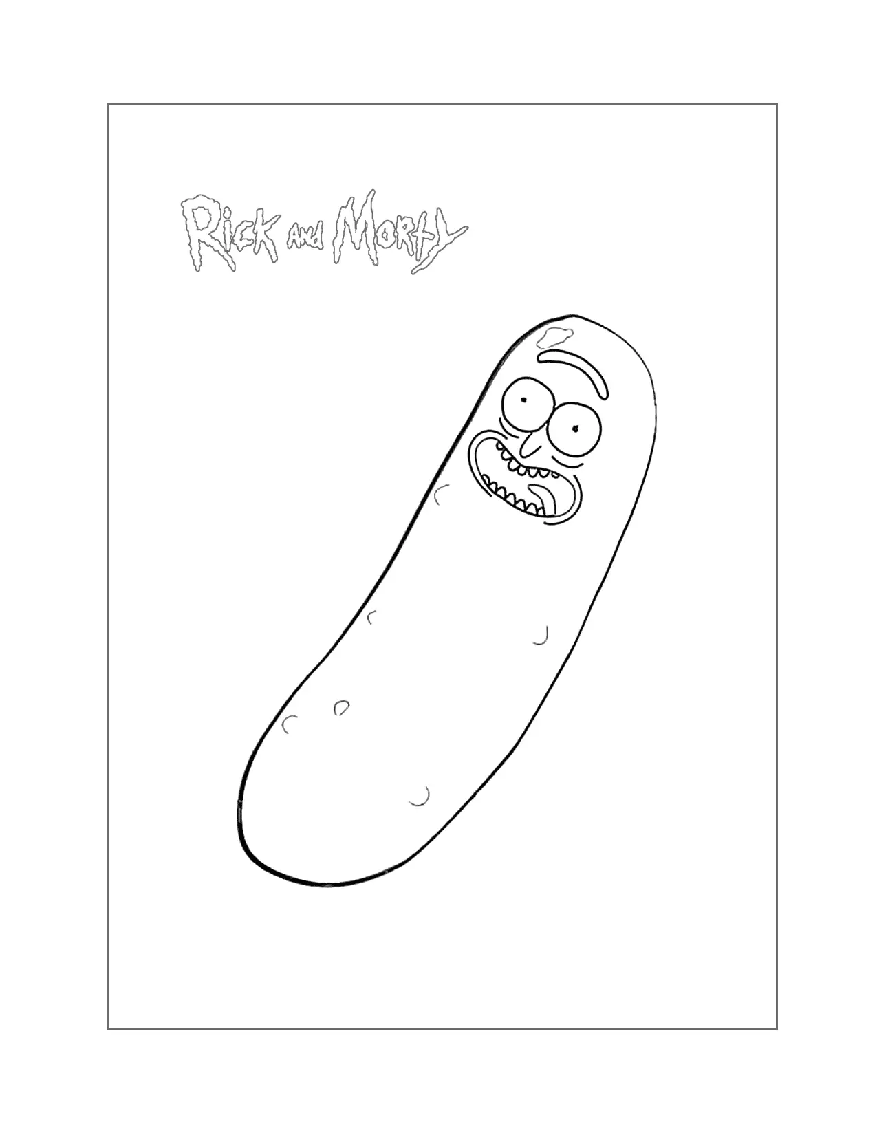 Pickle Rick Coloring Page