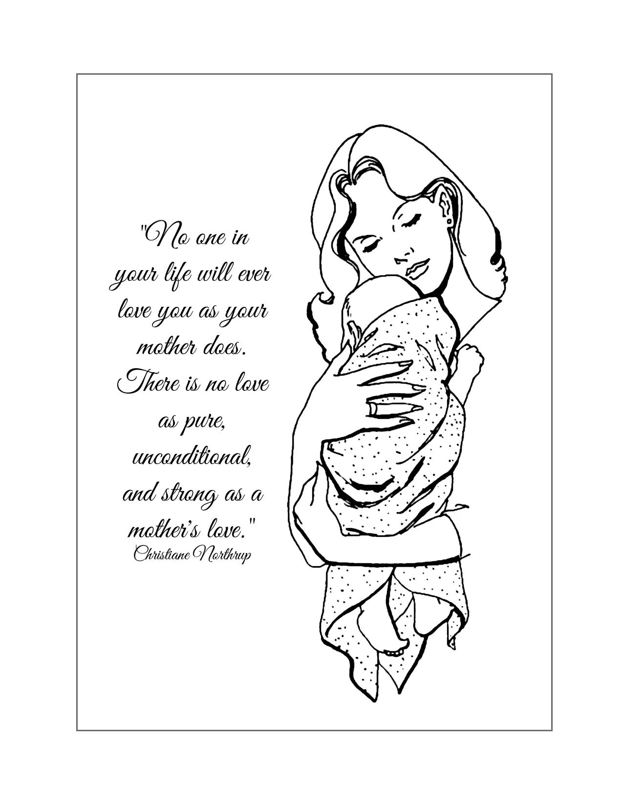 Mother And Baby Quote Coloring Page