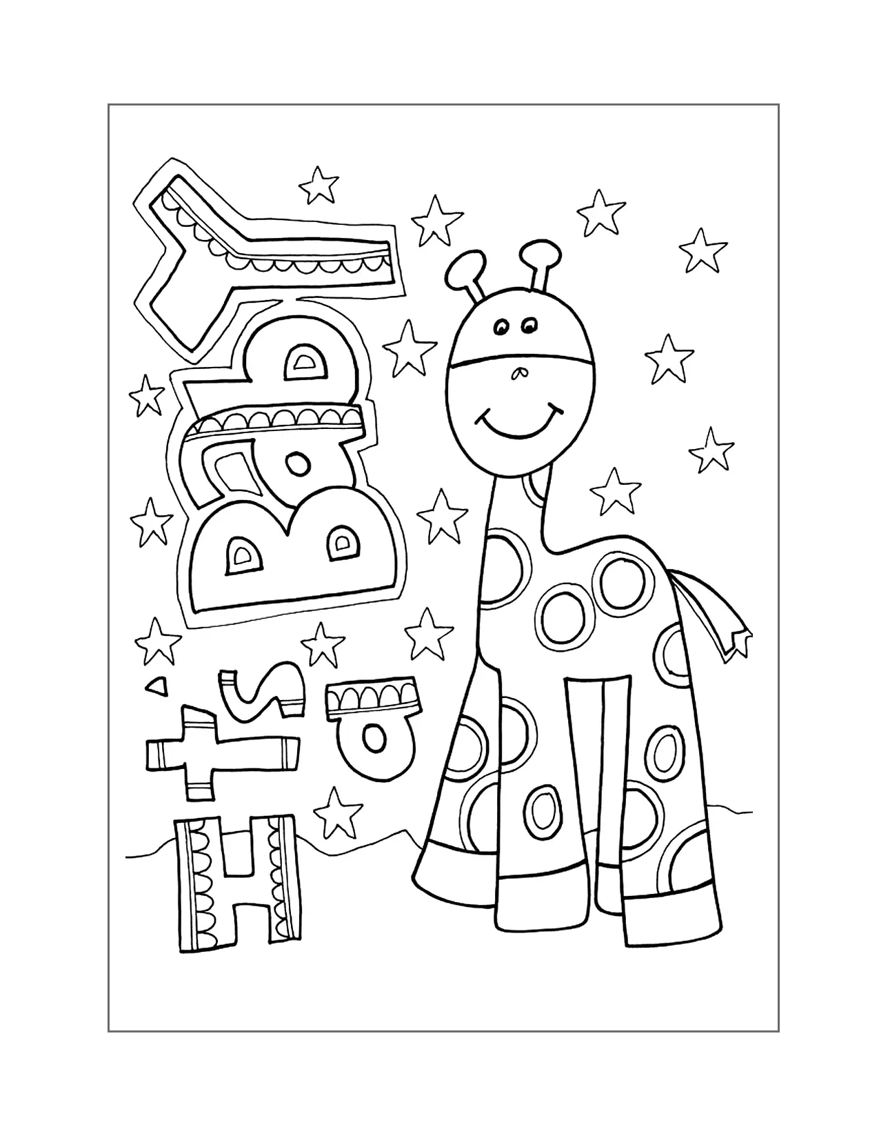 Its A Baby Giraffe Coloring Page