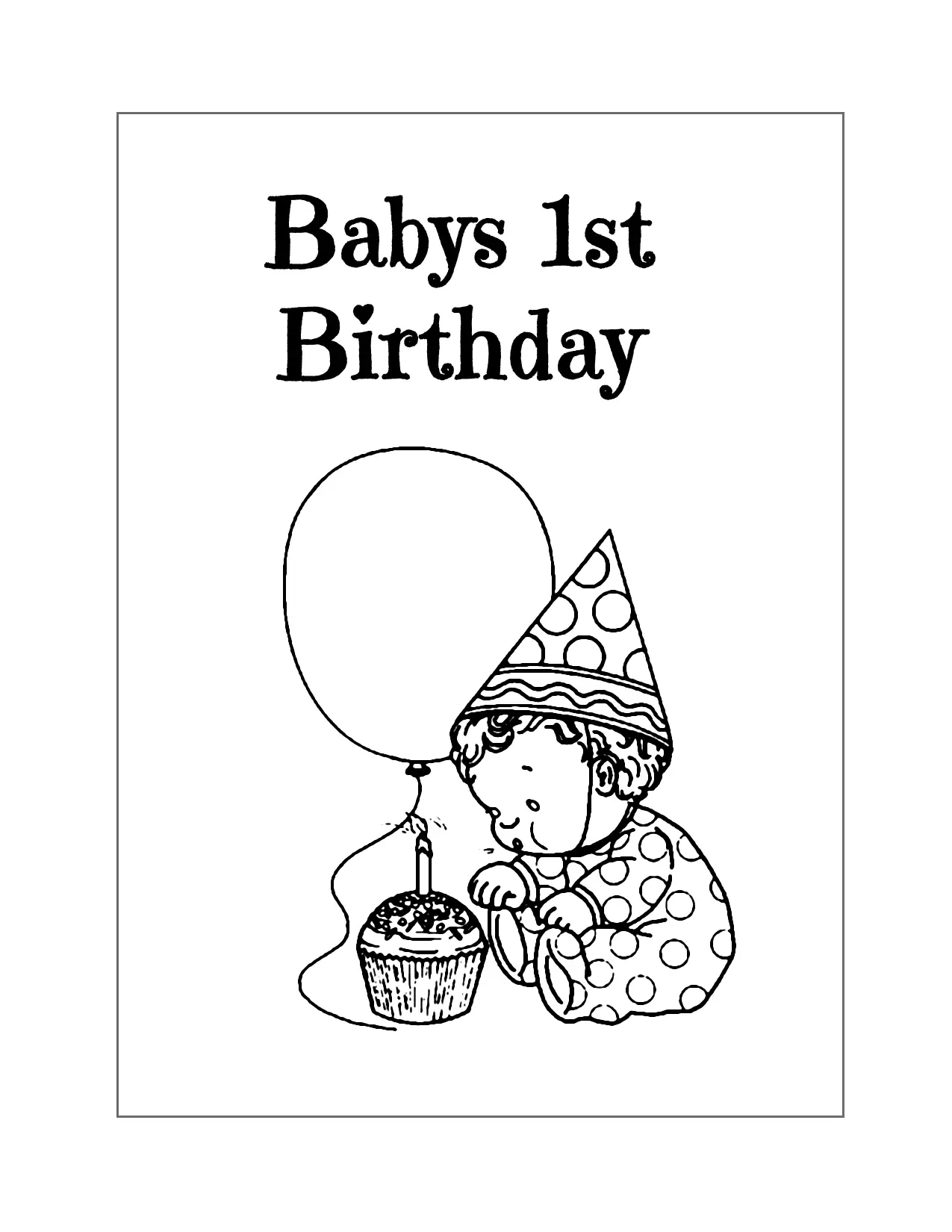 Babys First Birthday Coloring Page