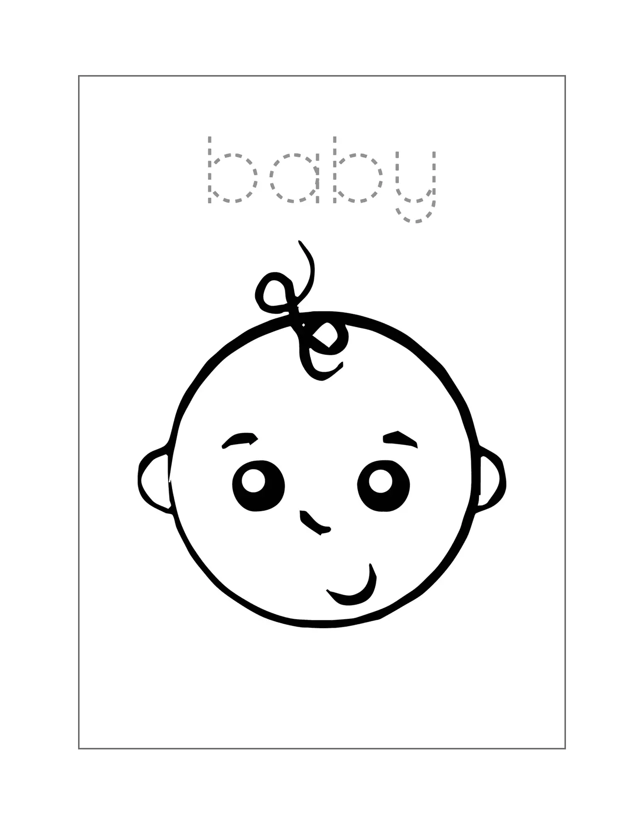 Adorable Baby Head Spelling Sheet
