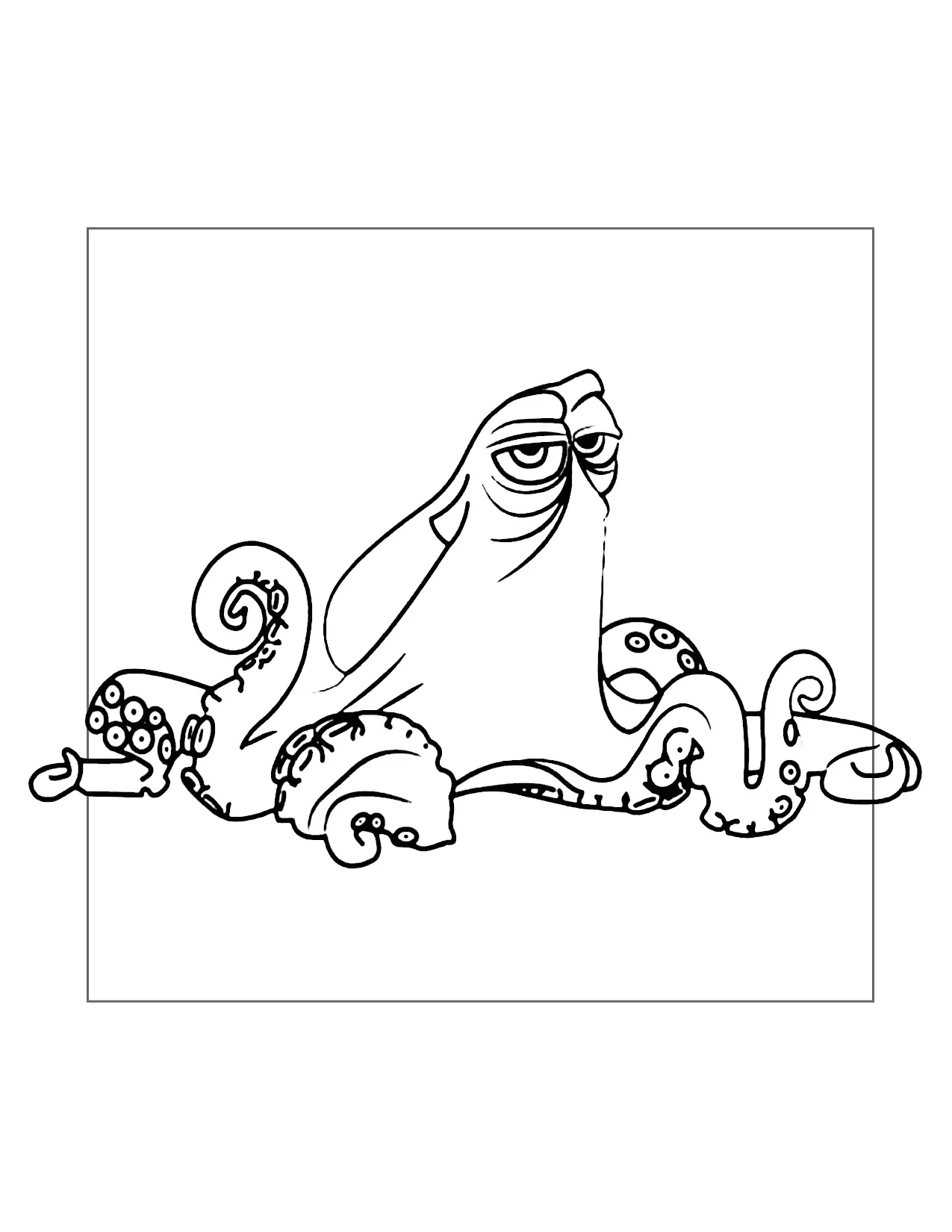 Hank Finding Dory Coloring Page