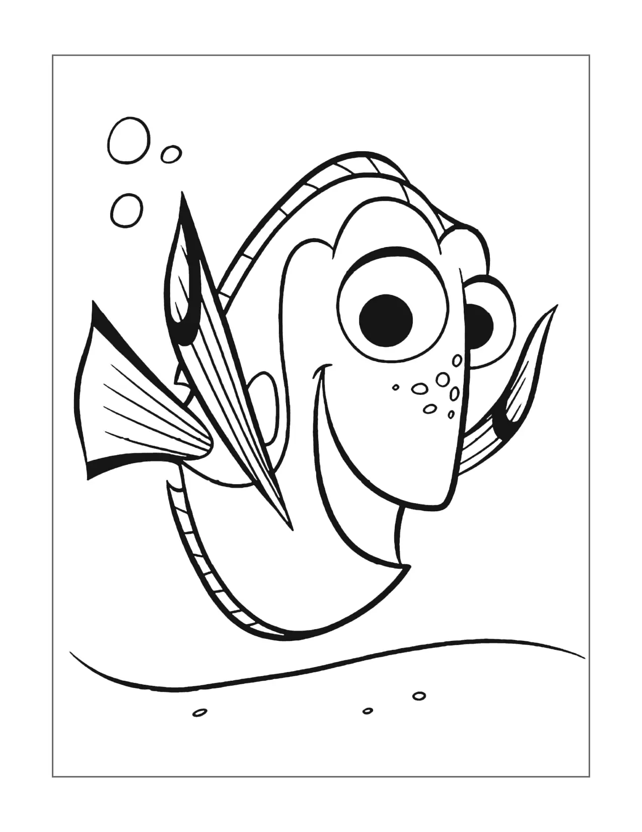 Dory Swimming Coloring Pages