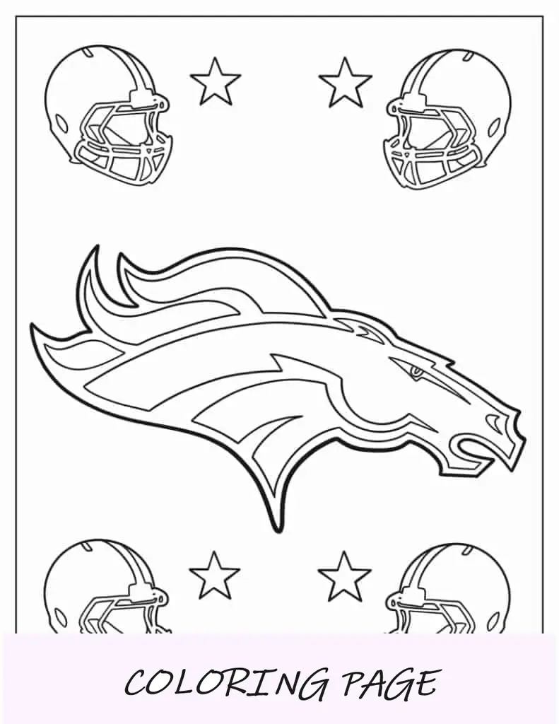 Logotipo de los Denver Broncos con cascos de fútbol americano