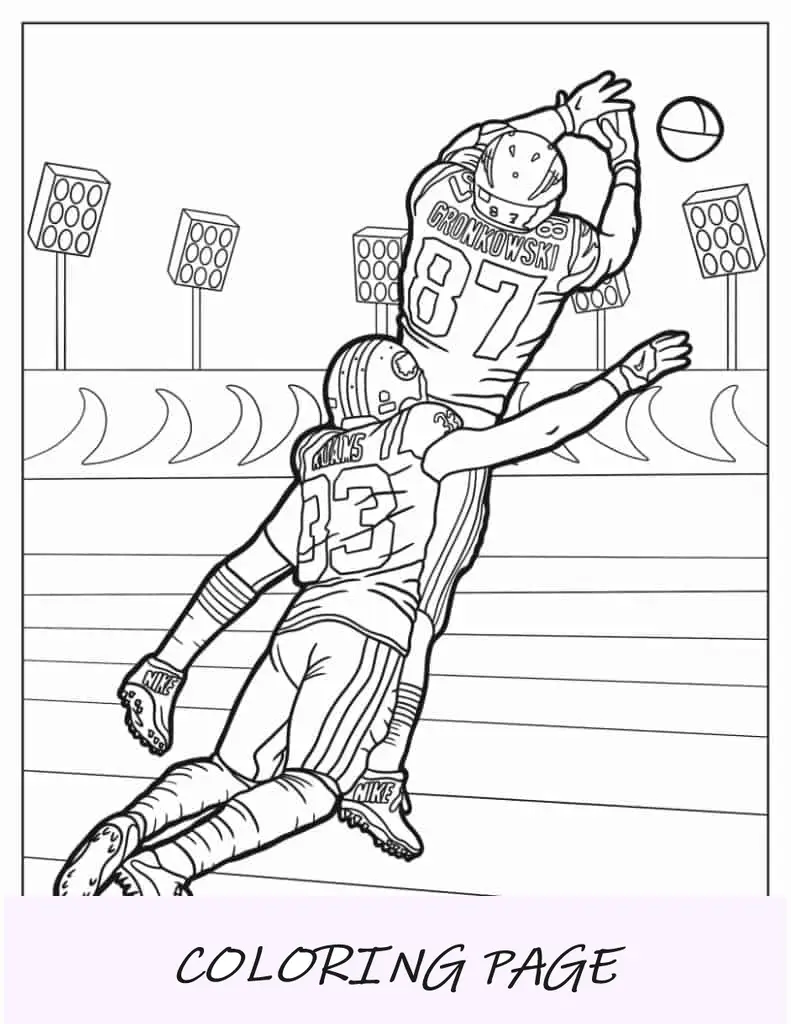 Página para colorear detallada del jugador de la NFL siendo abordado