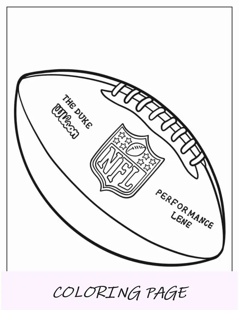Página para colorear de la pelota de la NFL