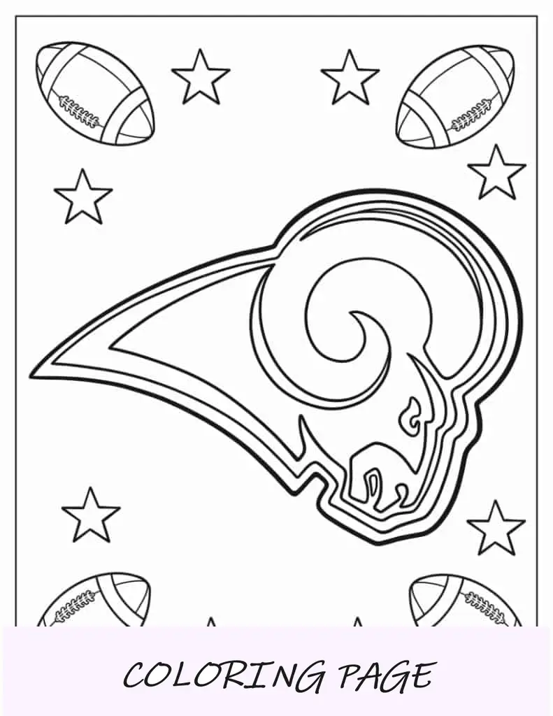 Hoja para colorear del logotipo del equipo St Louis Rams