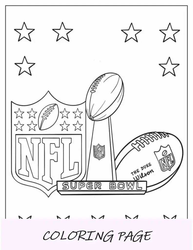 Hoja para colorear del Super Bowl de la NFL