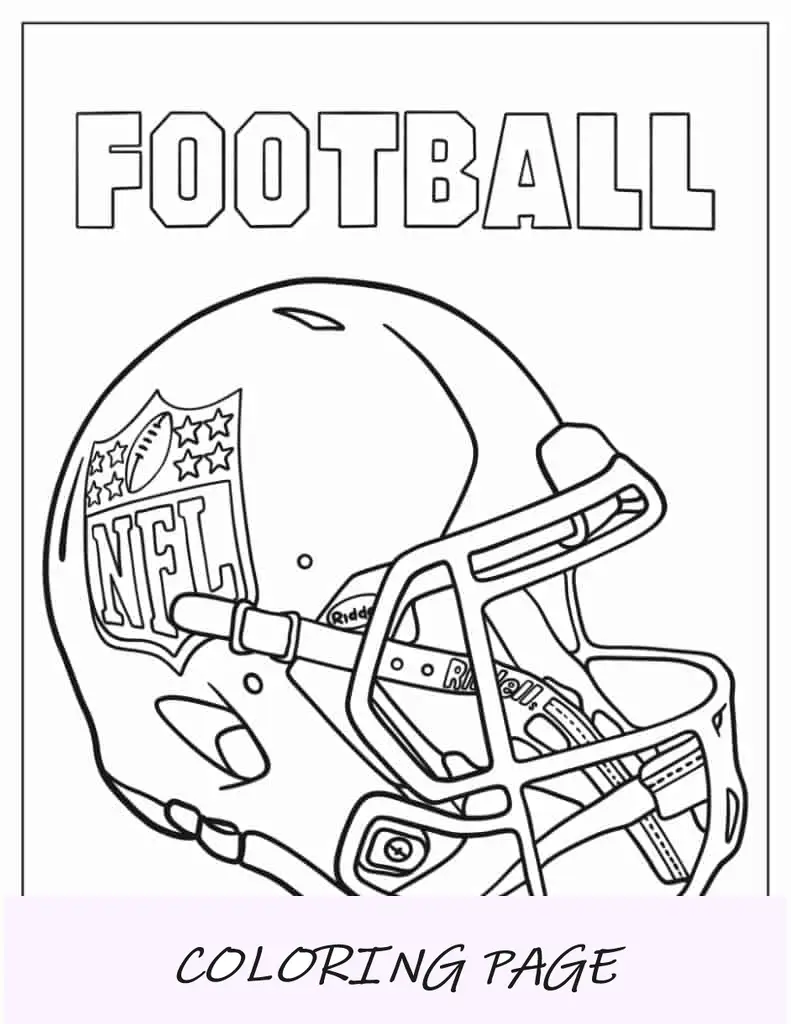Casco de fútbol para colorear para niños