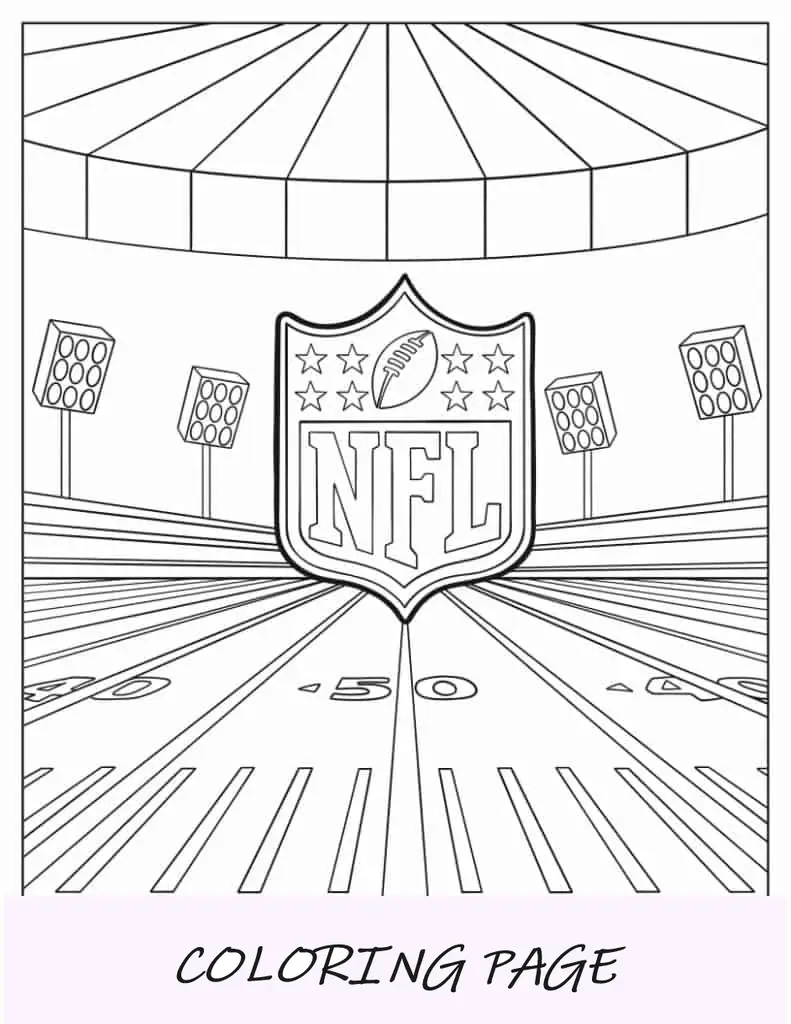 Página para colorear del día del Super Bowl