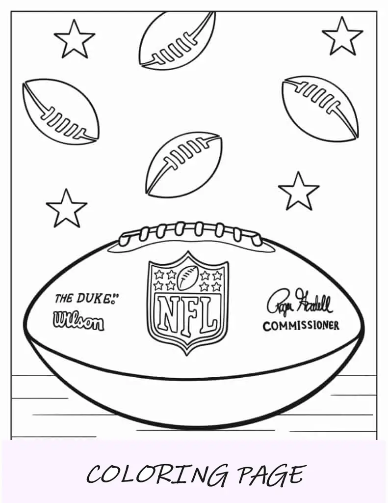 Fútbol americano de la NFL para colorear para niños