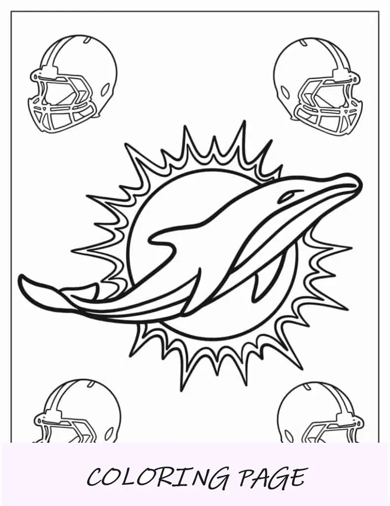 Logotipo del equipo de los Miami Dolphins para colorear