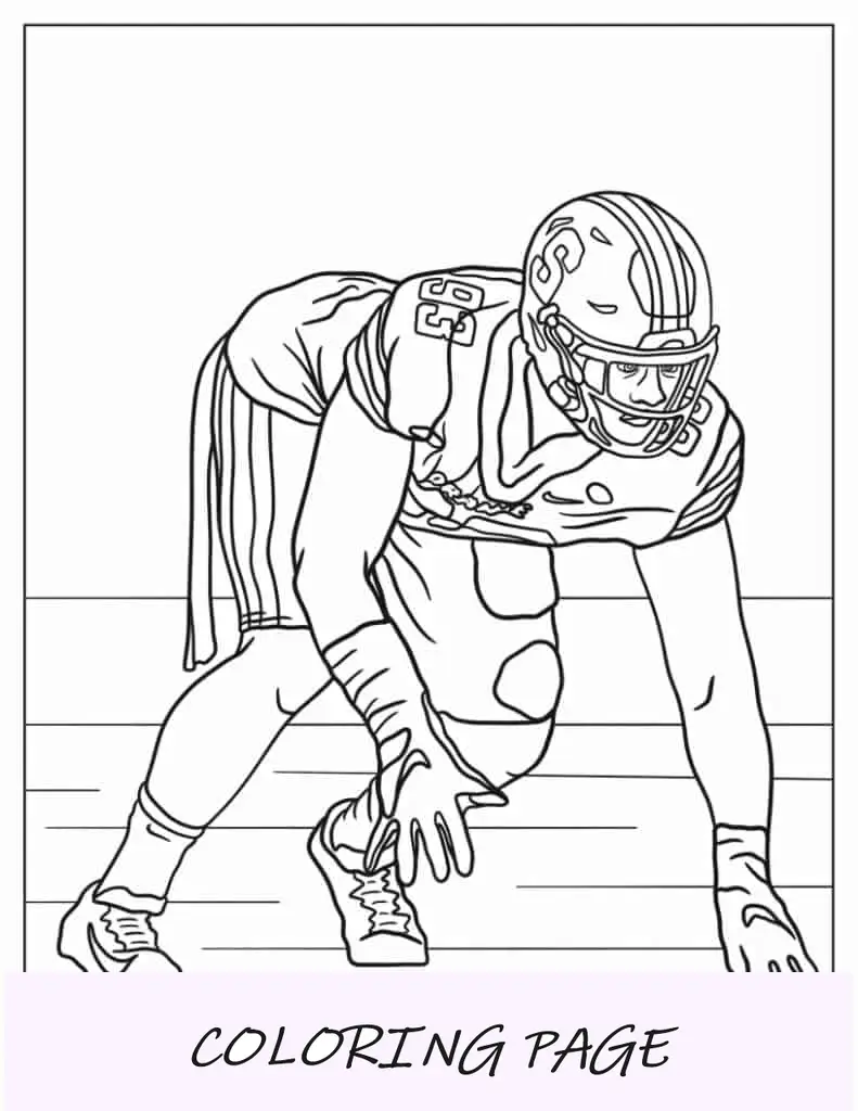 Hoja para colorear de guardia ofensivo de la NFL