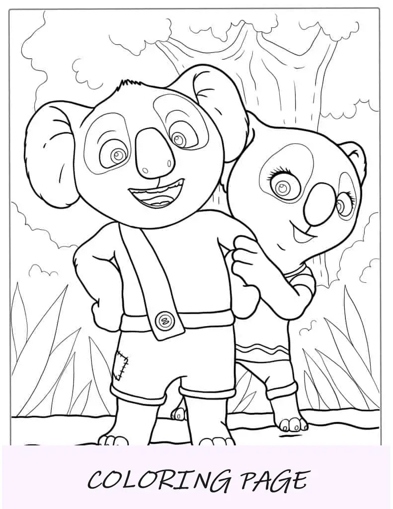 Blinky Bill Koala e amigo para colorir
