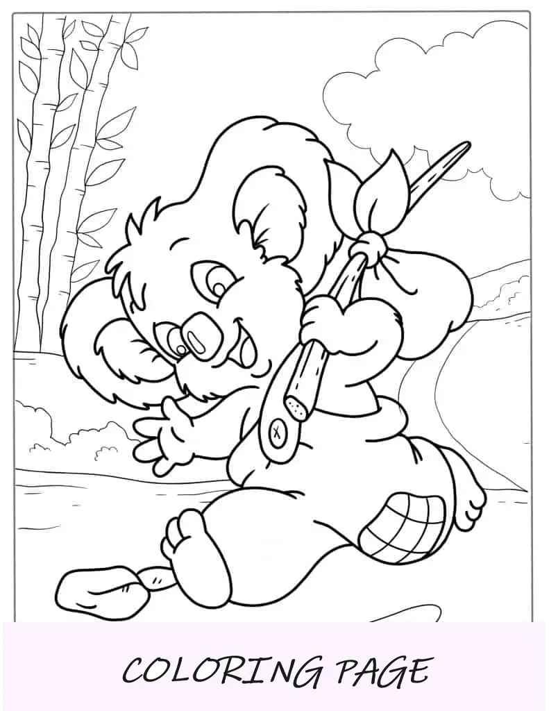 Página para colorir de Blinky Bill Koala
