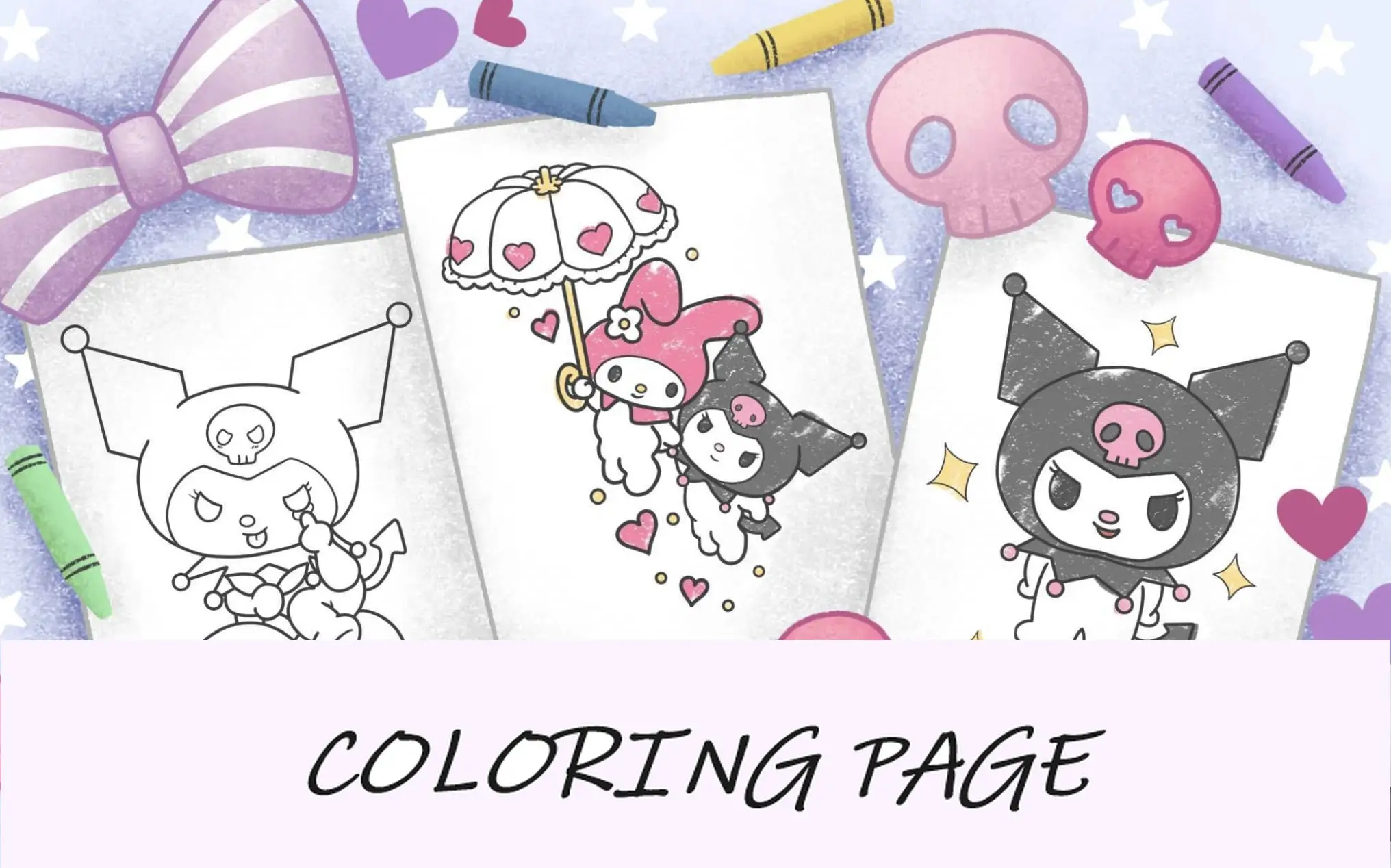 Immagini in evidenza delle pagine da colorare di Kuromi