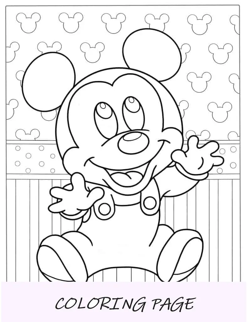 Foglio da colorare carino Topolino per bambini