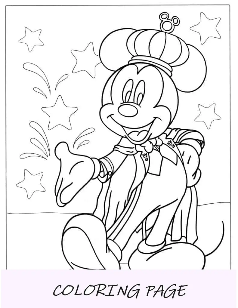 Pagina da colorare di Re Topolino