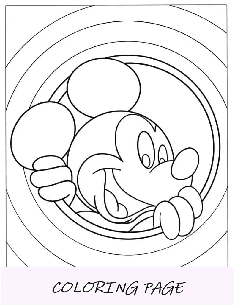 Topolino che scruta attraverso il foro