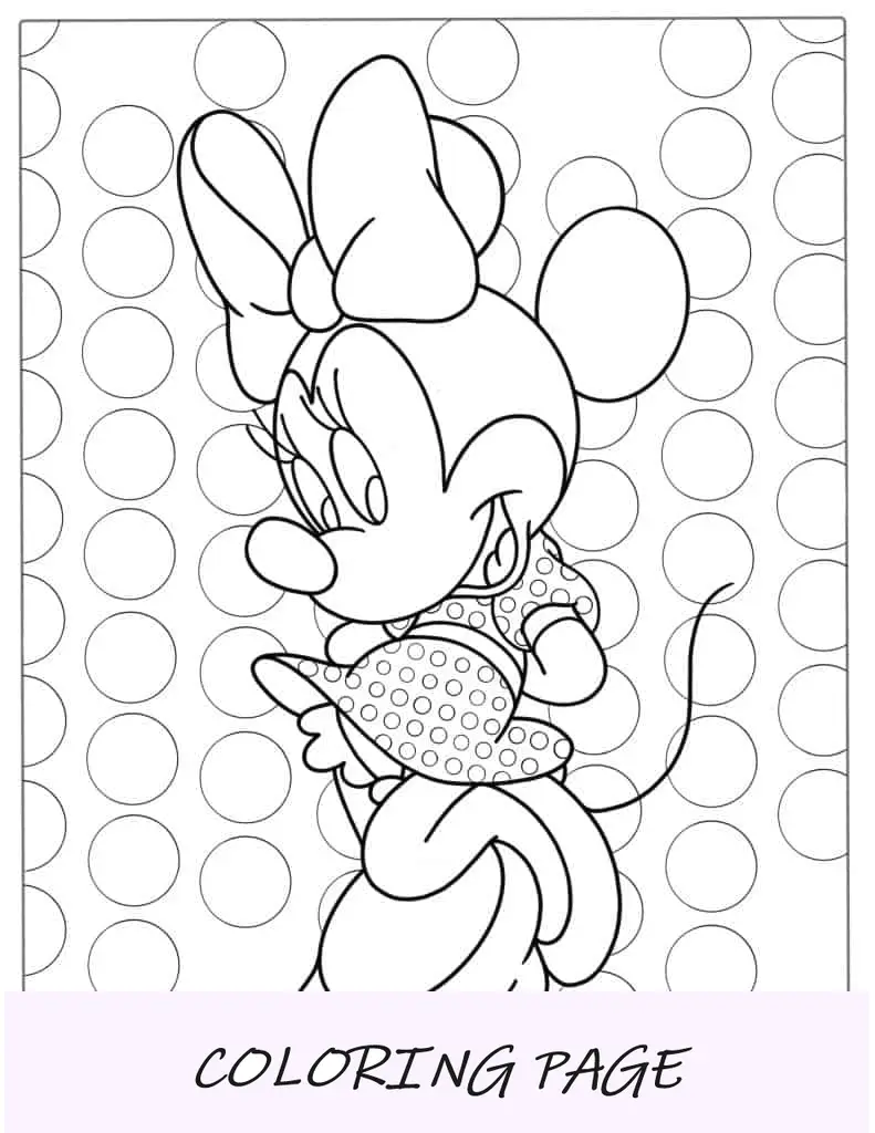 Foglio da colorare di Minnie Mouse