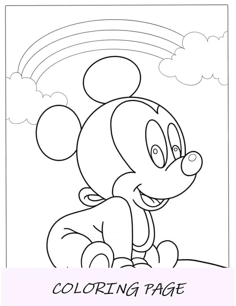 Semplice schema di Topolino da colorare