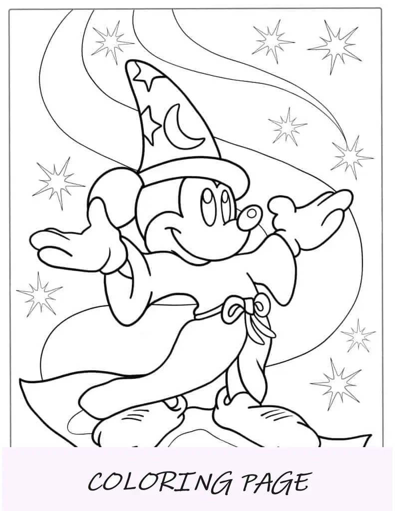 Fantasia Pagina da colorare di Topolino