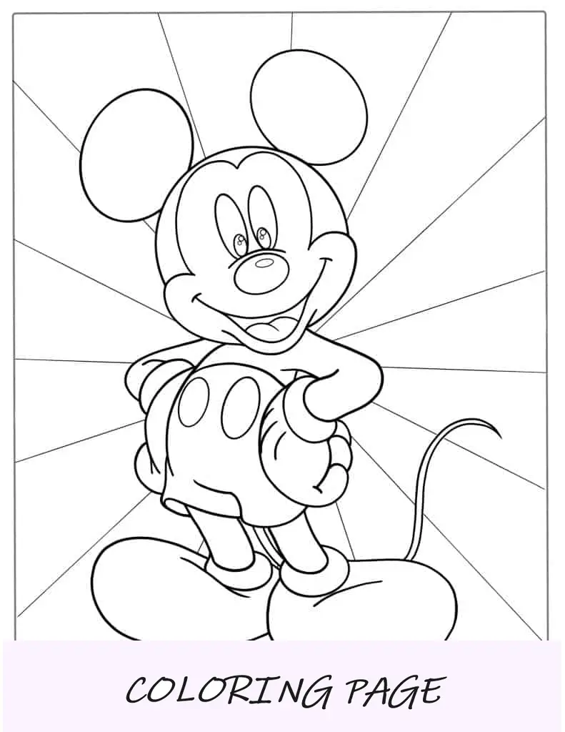 Semplice contorno di Topolino da colorare