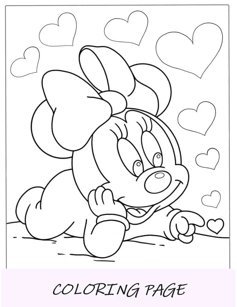 Foglio da colorare per bambini Minnie Mouse