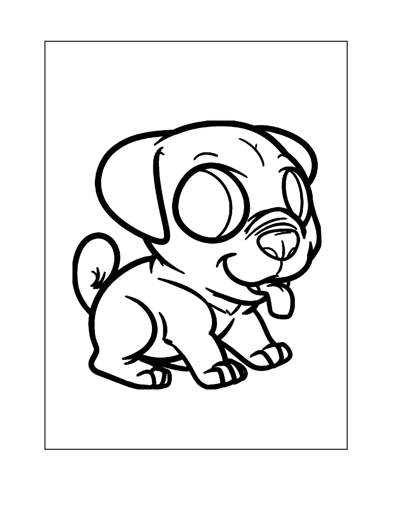 Pug Cartoon Coloring Page