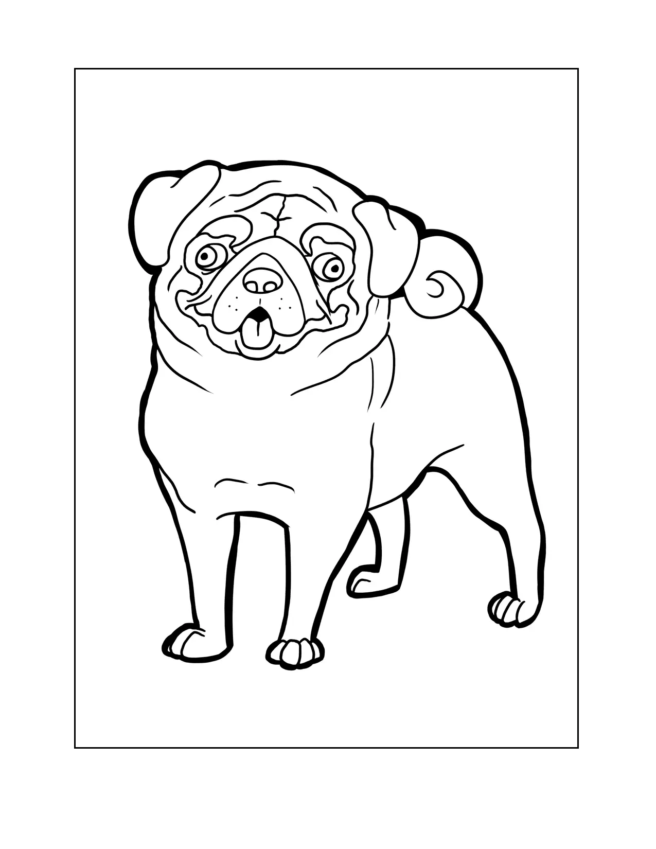 Pug Dog Coloring Page