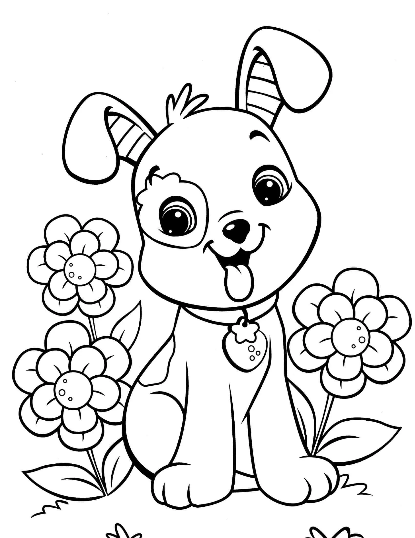 Puppy Heart Coloring Page