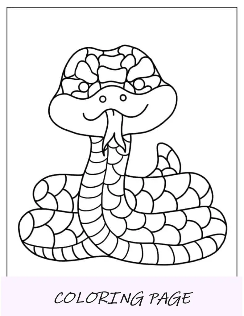 Serpiente simple para colorear para niños