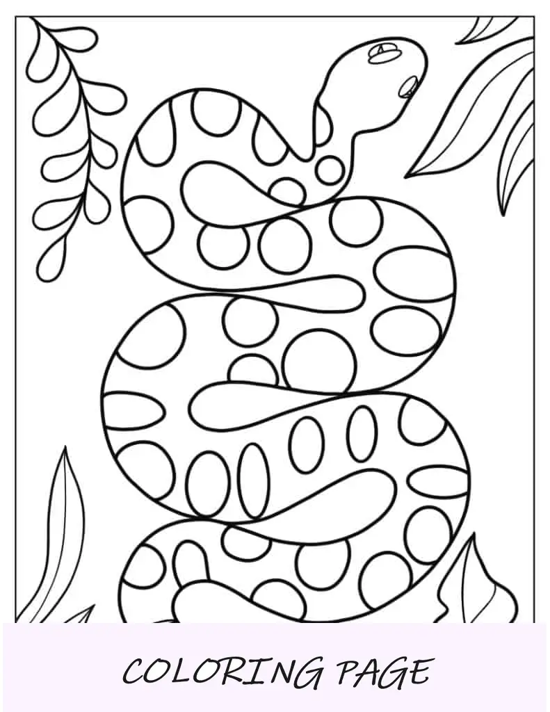 Serpiente cascabel sencilla para colorear