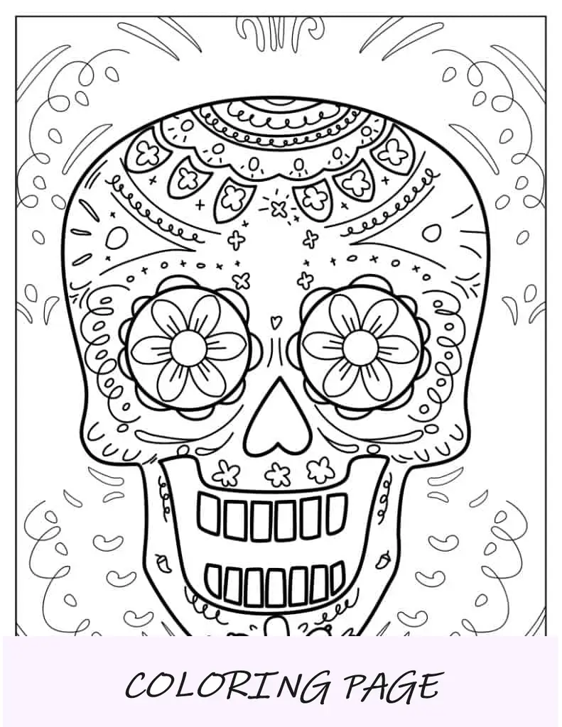 Crânio para colorir feliz para colorir