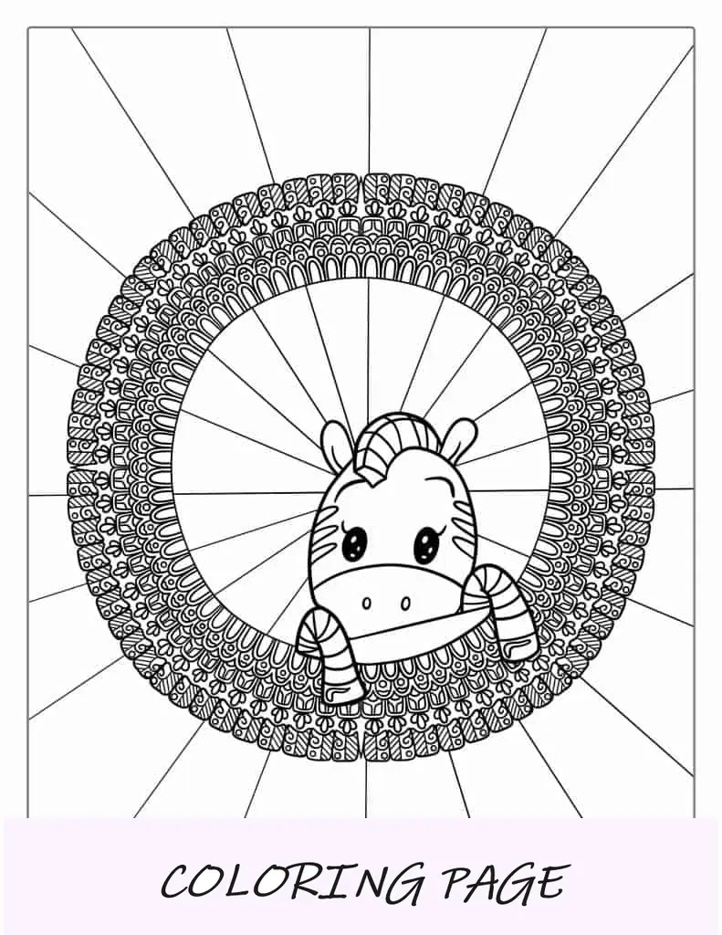 Mandala De Cebra Página Para Colorear
