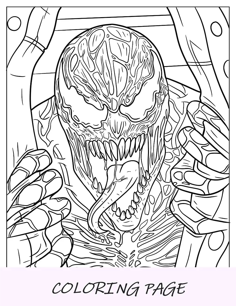 Primer plano de la página para colorear de Growling Carnage