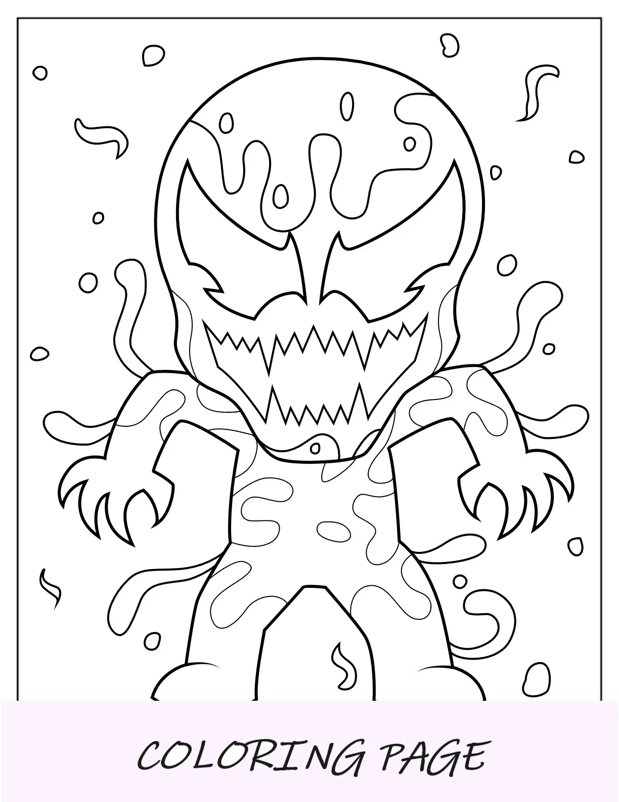 Página para colorear fácil de Chibi Carnage para niños