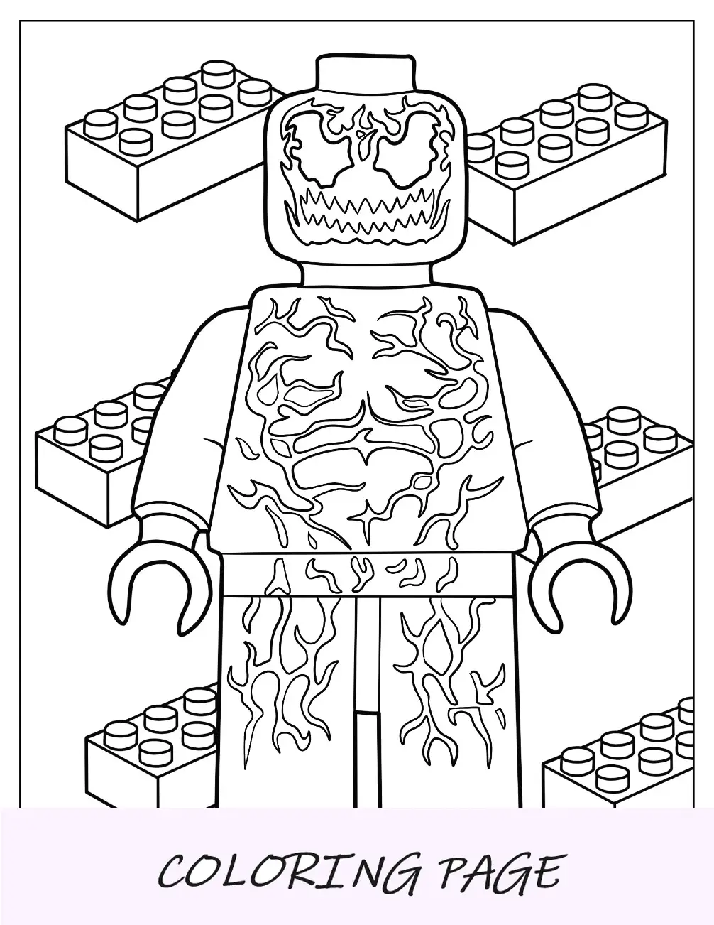 Página para colorear de Lego Carnage para niños en edad preescolar