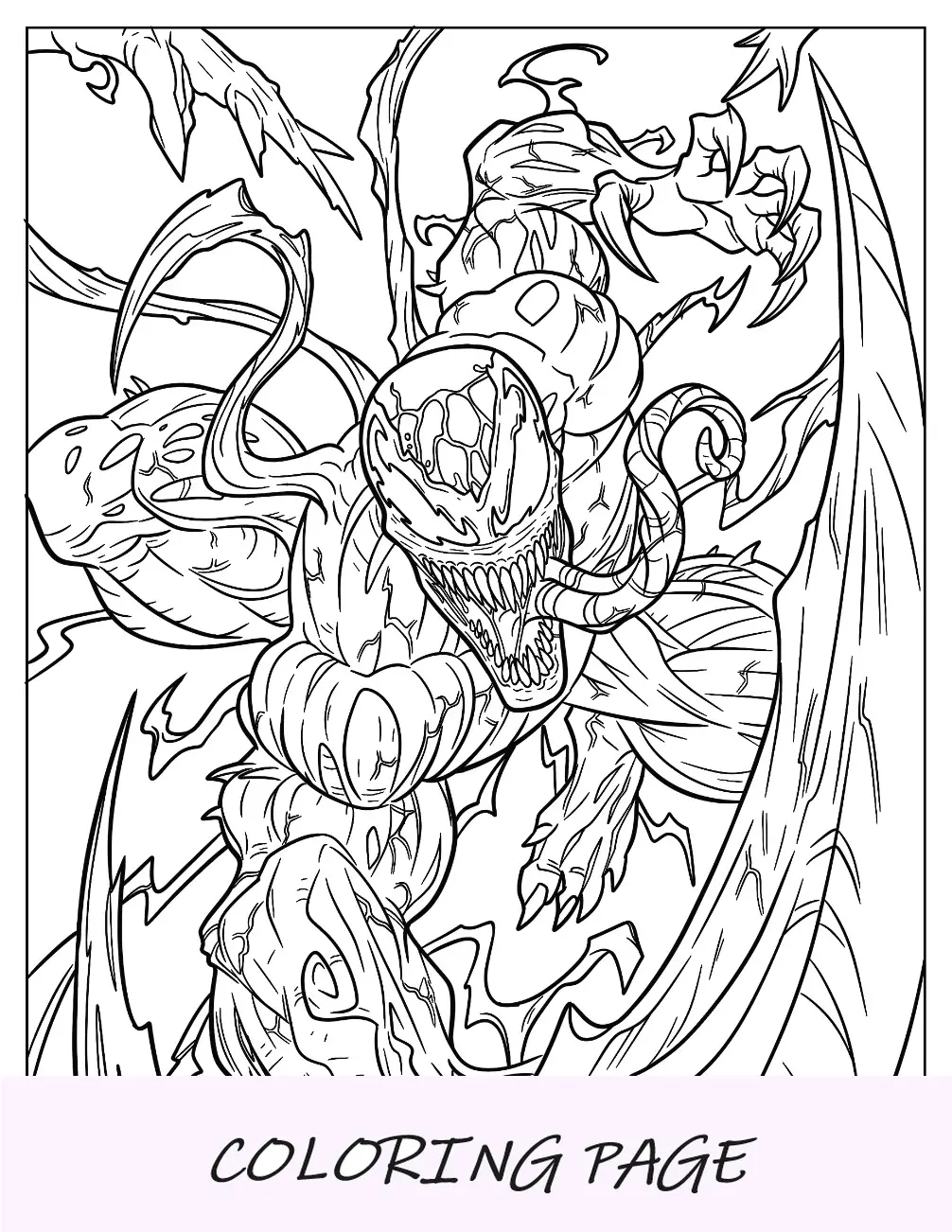 Página para colorear de Chilling Carnage en batalla