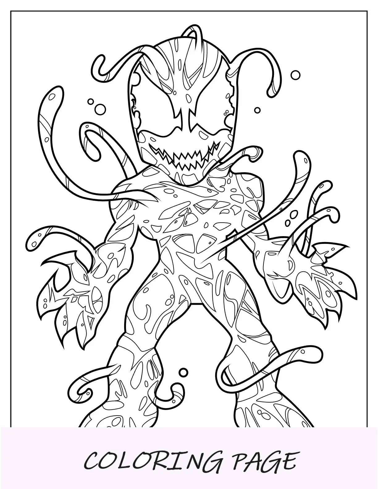 Página para colorear de Chibi Carnage para niños
