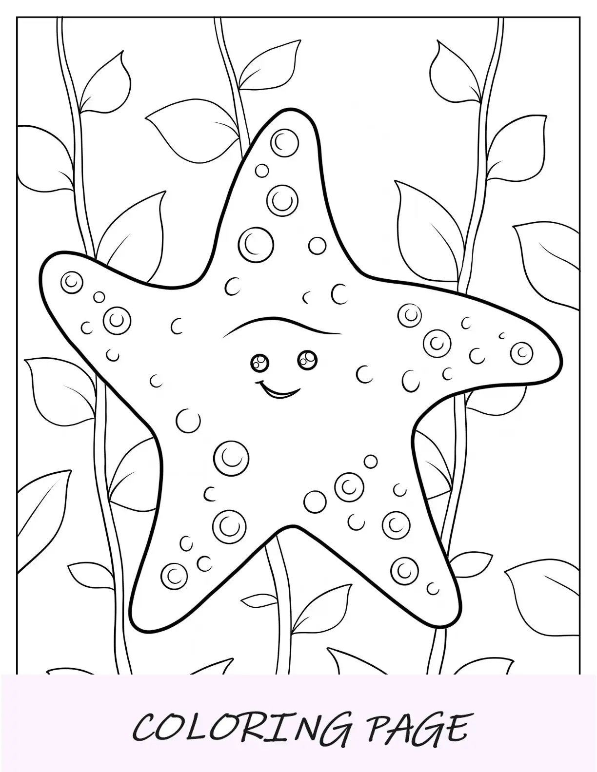 Página para colorir de estrela do mar pêssego de Procurando Nemo