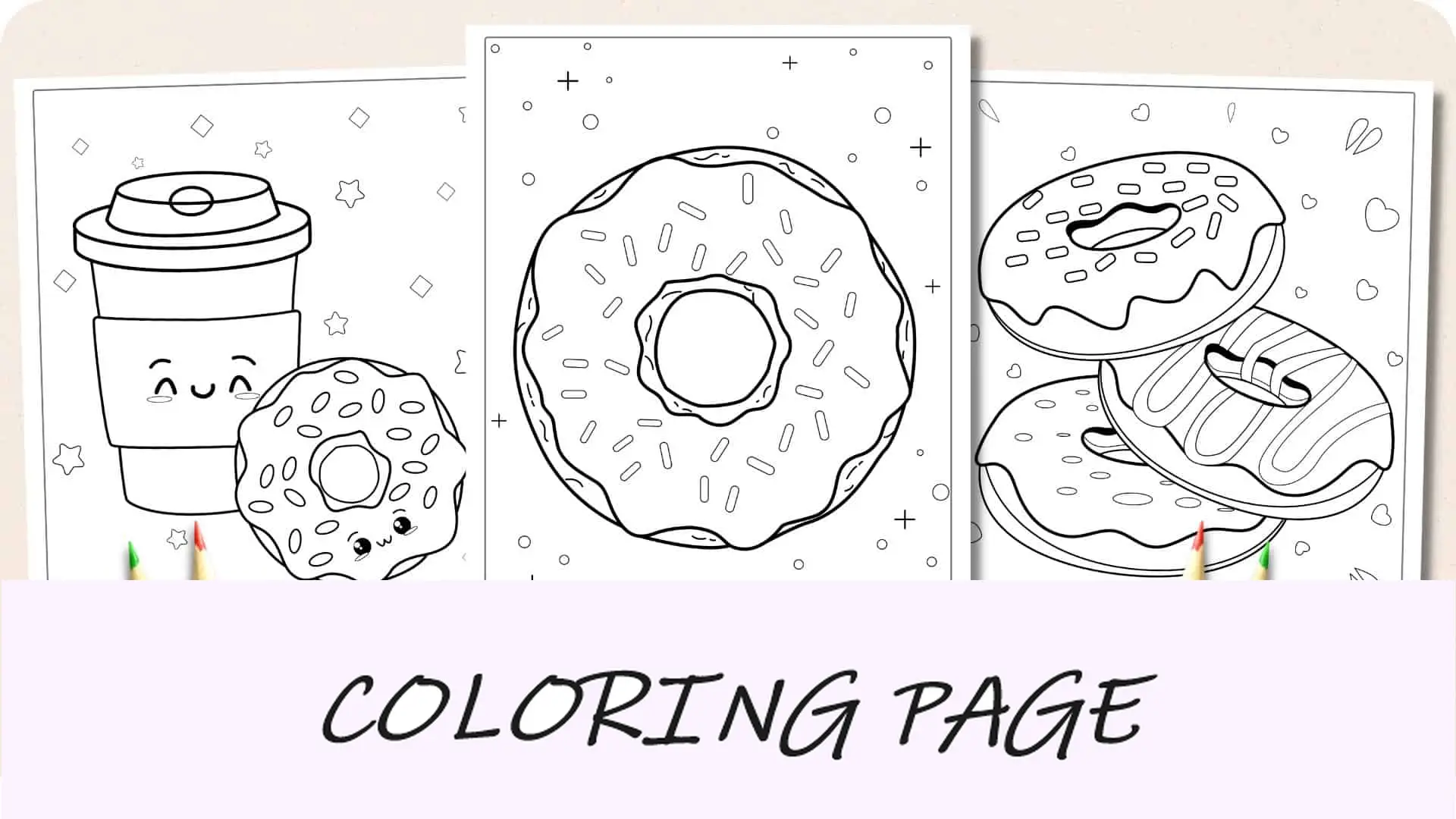 Imagem em destaque de páginas para colorir de donuts