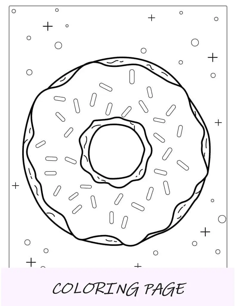 Contorno simples de donut glaceado com granulado