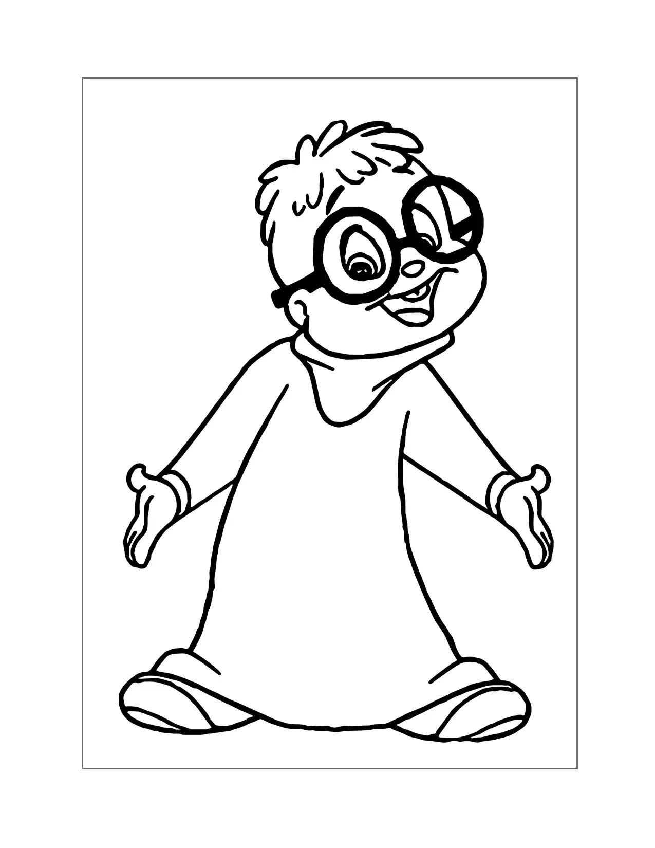 Simon Chipmunk Coloring Page