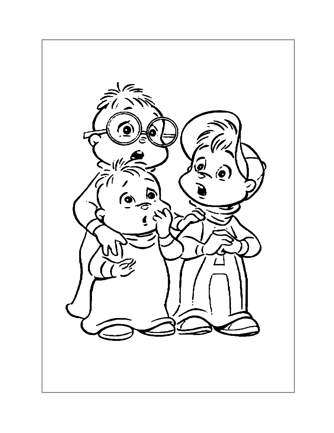 Cute Chipmunks Coloring Page