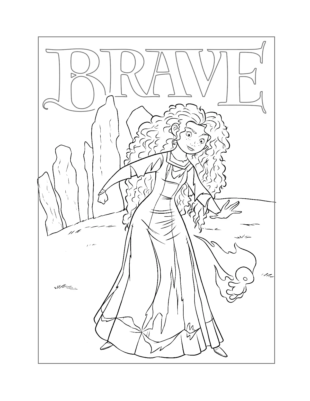 Merida Follows A Wisp Coloring Page